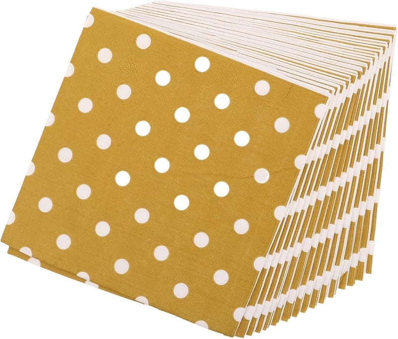 Beaupretty 16 حزمة مناديل ورقية تستخدم لمرة واحدة مطبوعة بأنماط أنيقة من النقاط لحفلات الزفاف وأعياد الميلاد والعشاء - Image 1